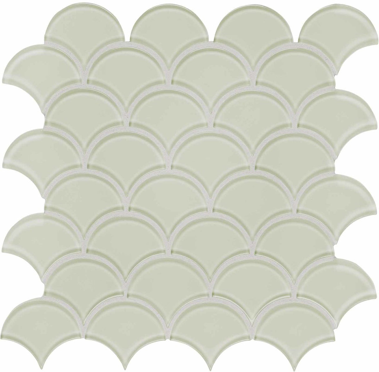 Anatolia Tile Element Glossy Sand Scallop Glass Mosaics 1 Sheet = .97 Sq. Ft. 3001-0067-0 (35-110) - premium natural stone mosaic tile from Anatolia Tile, available at PoshHaus showroom in Keene, NH