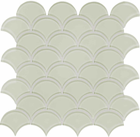 Anatolia Tile Element Glossy Sand Scallop Glass Mosaics 1 Sheet = .97 Sq. Ft. 3001-0067-0 (35-110)  - premium natural stone mosaic tile from Anatolia Tile, available at PoshHaus showroom in Keene, NH