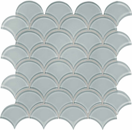 Anatolia Tile Element Cloud Scallop Glossy Glass Mosaics. 1 Sheet = .97 Sq. Ft. 3001-0025-0 (35-111)  - premium natural stone mosaic tile from Anatolia Tile, available at PoshHaus showroom in Keene, NH