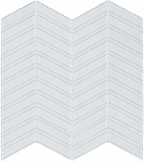 Anatolia Tile Element Ice Chevron Glass Mosaics. 1 Sheet = .96 Sq. Ft. 3001-0047-0 (35-122)  - premium natural stone mosaic tile from Anatolia Tile, available at PoshHaus showroom in Keene, NH