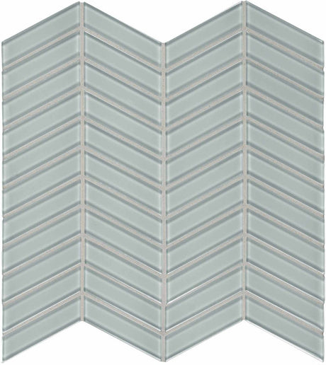 Anatolia Tile Element Cloud Chevron Glass Mosaics. 1 Sheet = .96 Sq. Ft. 3001-0027-0 (35-127)  - premium natural stone mosaic tile from Anatolia Tile, available at PoshHaus showroom in Keene, NH