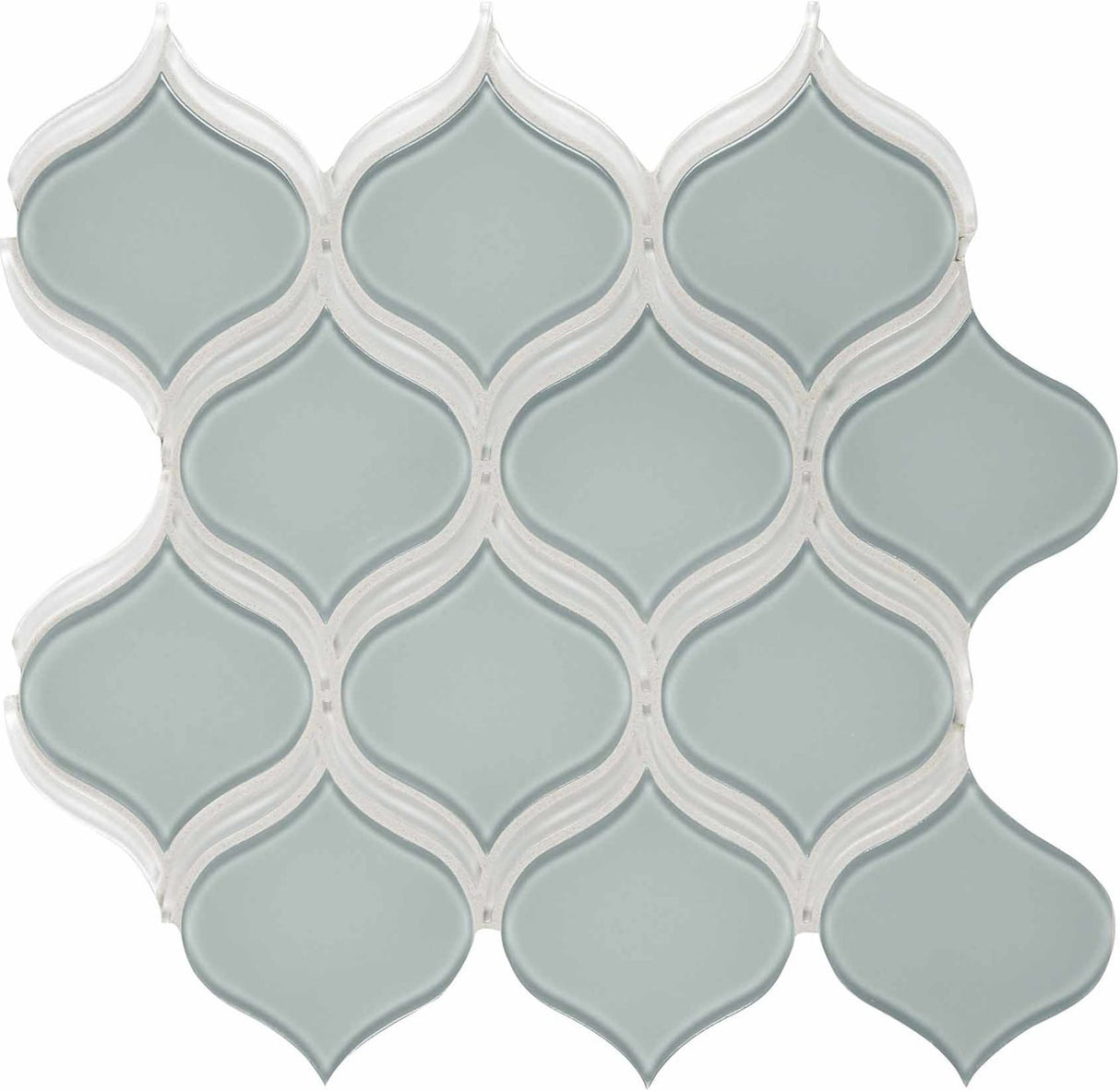 Anatolia Tile Element Cloud Arabesque Glass Mosaics. 1 Sheet = 1 Sq. Ft. 3001-0029-0 (35-140) - premium natural stone mosaic tile from Anatolia Tile, available at PoshHaus showroom in Keene, NH