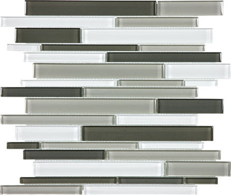 Anatolia Tile Element Mineral Blend Random Strip Glossy Glass Mosaics. 1 Sheet = .96 Sq. Ft. 3001-0050-0 (35-063)  - premium natural stone mosaic tile from Anatolia Tile, available at PoshHaus showroom in Keene, NH