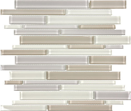 Anatolia Tile Element Natural Blend Random Strip Glossy Glass Mosaics. 1 Sheet = .96 Sq. Ft. 3001-0061-0 (35-064)  - premium natural stone mosaic tile from Anatolia Tile, available at PoshHaus showroom in Keene, NH