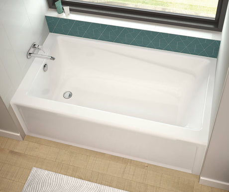 MAAX 105511-103-001-100 Exhibit 6030 IFS AFR Acrylic Alcove Left-Hand Drain Aeroeffect Bathtub in White