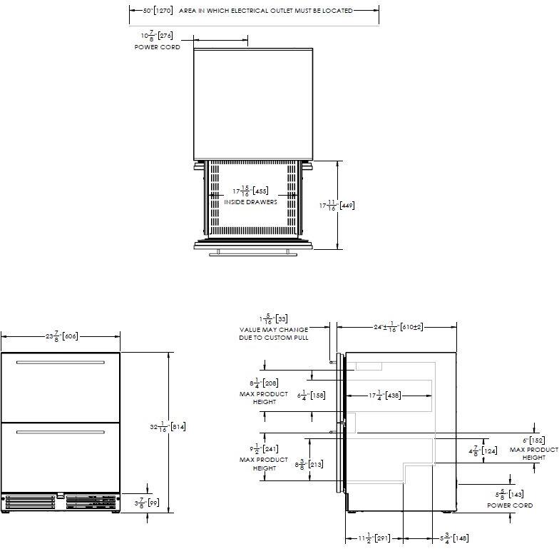 Perlick 24-Inch ADA Compliant Series Built-In Drawer Counter Depth Compact Freezer with 4.6 cu. ft. Capacity in Stainless Steel (HA24FB-4-5DL)