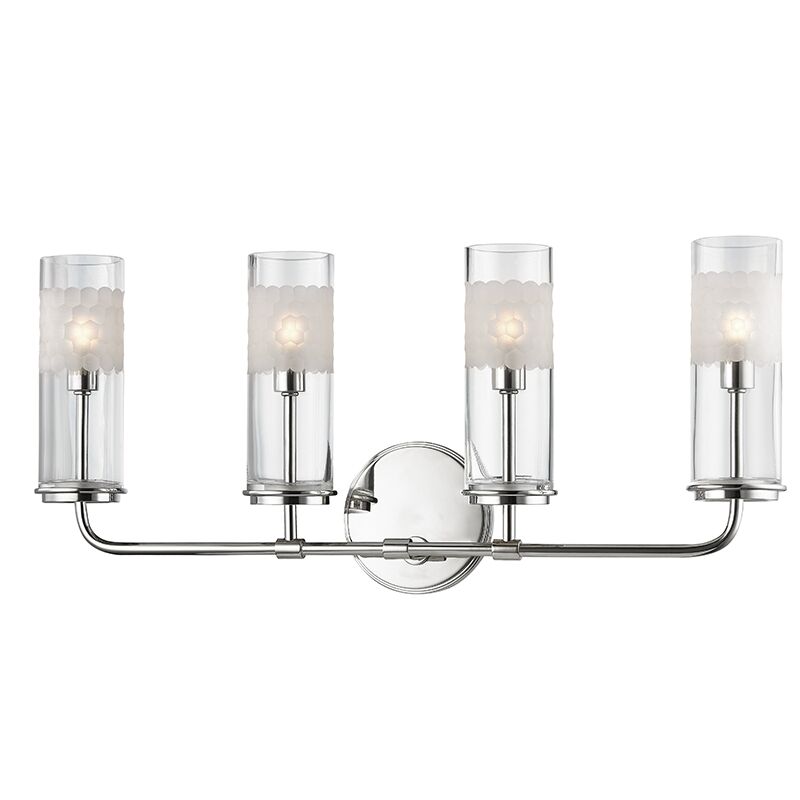 Hudson Valley Wentworth Four Light Wall Sconce in Polished Nickel by Hudson Valley 3904-PN
