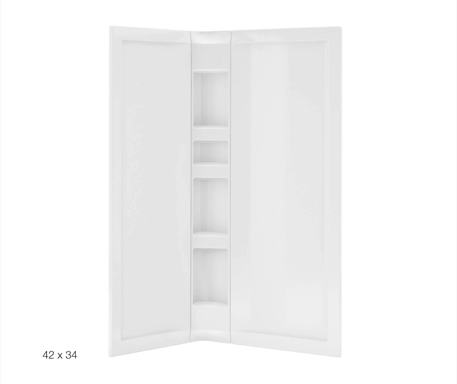 MAAX 106108-000-001-000 38 x 38 in. Acrylic Three-Piece Corner Shower Wall Kit in White
