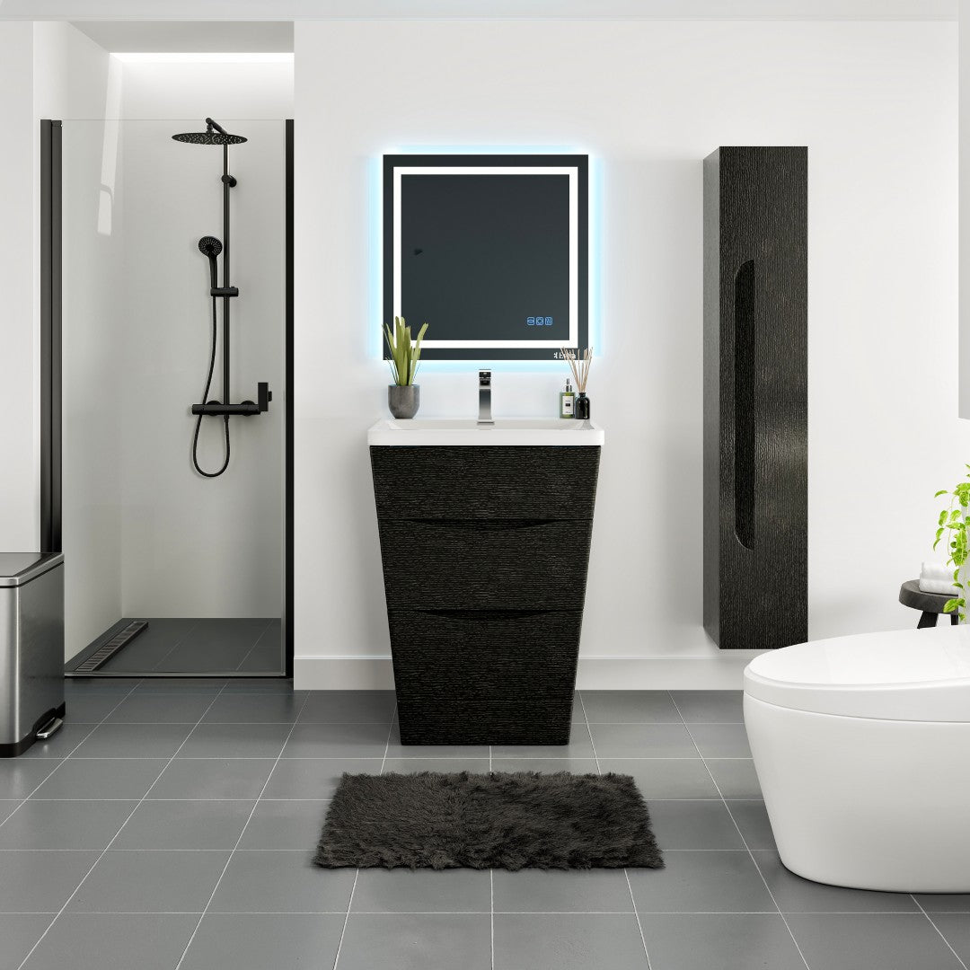 Victoria 25 in. Chestnut Single Sink Bath Vanity with Acrylic Top and Integrated Sink