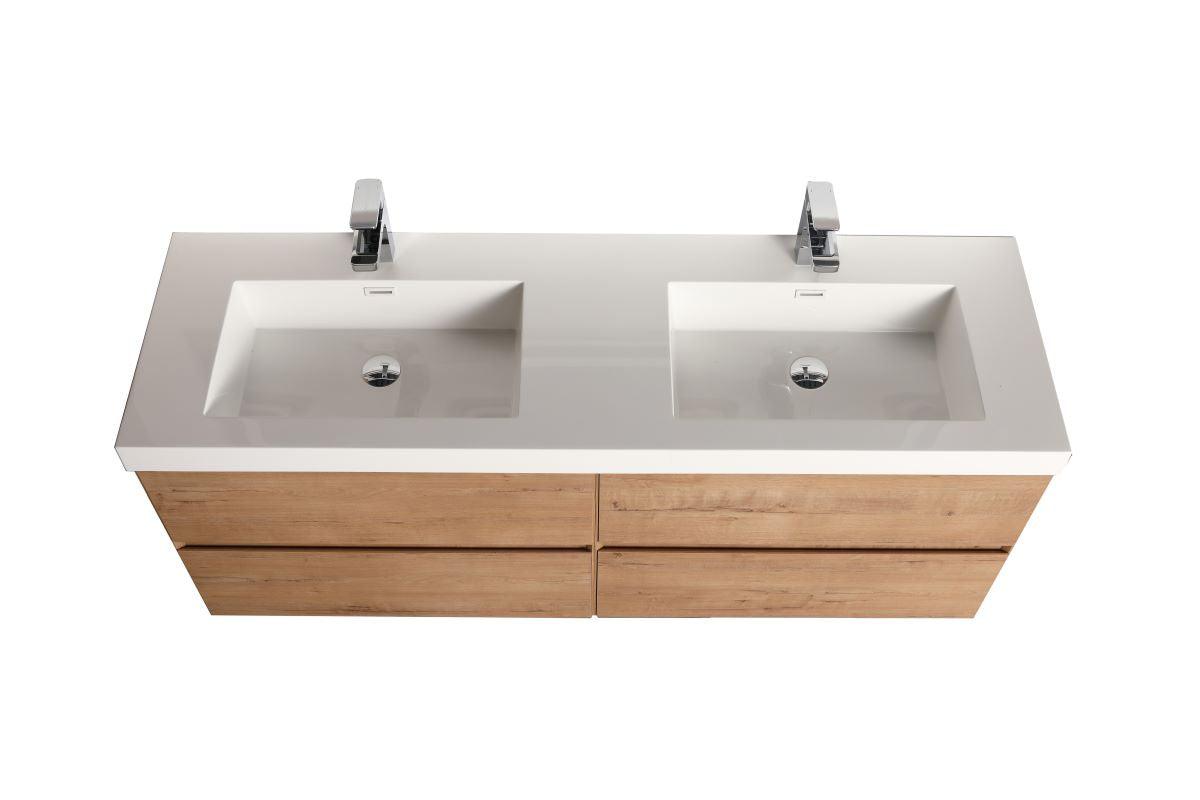 Blossom Assisi 60" Double Sink Vanity - Modern Minimalist Design with Soft-Closing Drawers