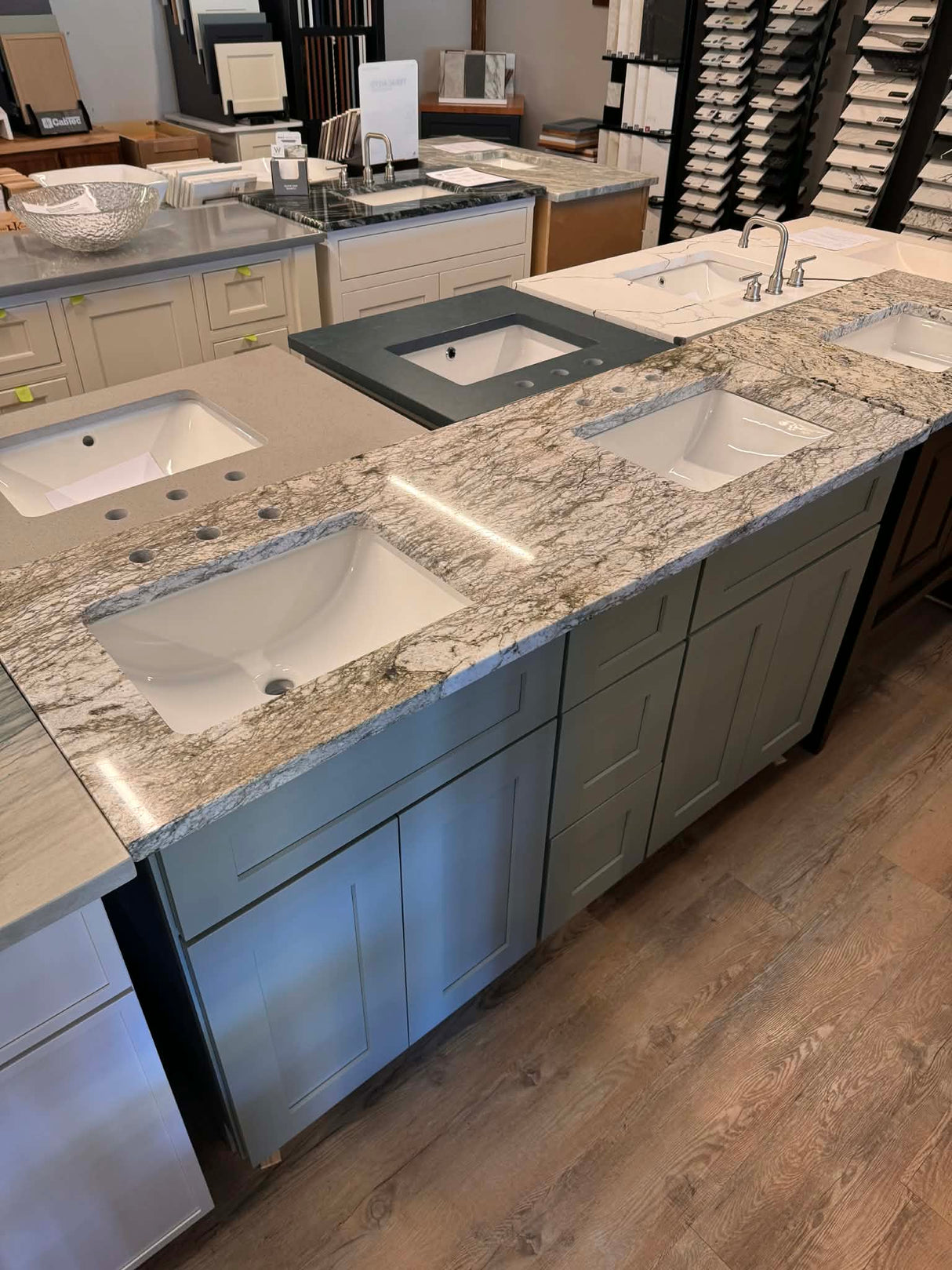 Cab-Tec 60" Shaker Double Vanity – Moss Finish with Quartz Top – Solid Wood Construction