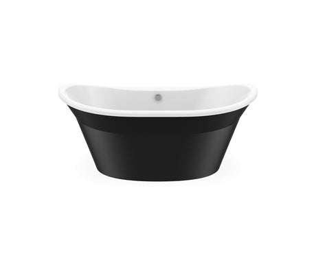 MAAX 106150-000-002-127 Orchestra 6032 AcrylX Freestanding Center Drain Bathtub in White with Black Skirt