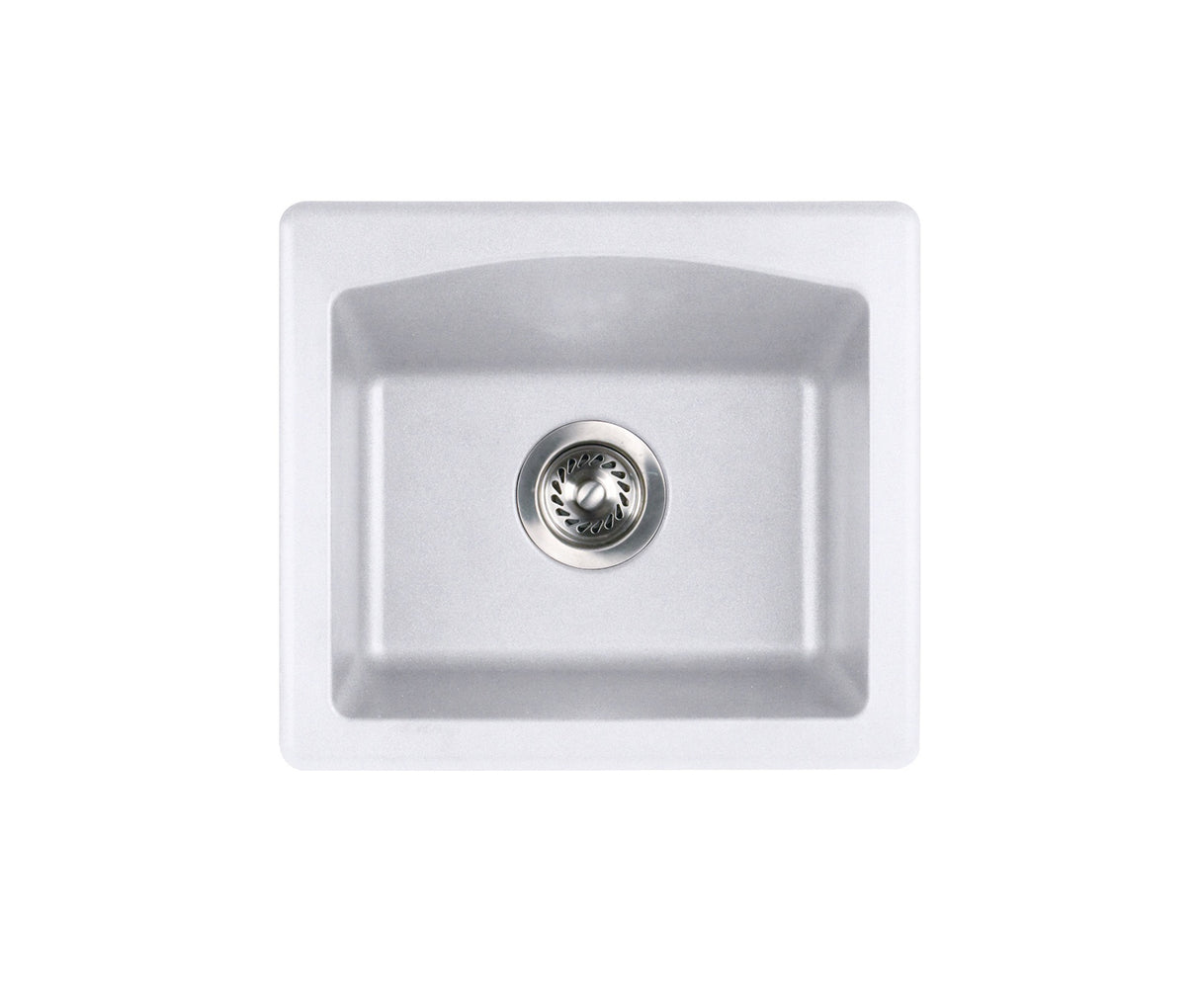 Swanstone QZBS-1816 16 x 18 Granite Dual Mount Bar Sink in Opal White QZ01816BS.210