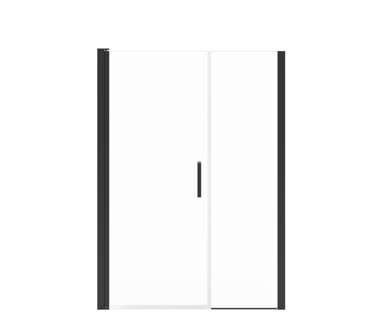 MAAX 138272-900-340-101 Manhattan 47-49 x 68 in. 6 mm Pivot Shower Door for Alcove Installation with Clear glass & Square Handle in Matte Black