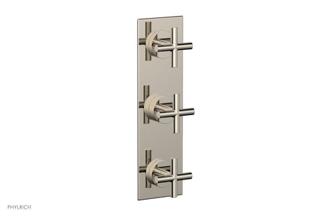 Phylrich 4-029-014 TRANSITION - 3/4" Thermostatic Valve with Two Volume Control, Cross Handles 4-029 - Polished Nickel