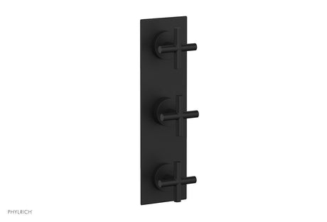 Phylrich 4-029-040 TRANSITION - 3/4" Thermostatic Valve with Two Volume Control, Cross Handles 4-029 - Matte Black