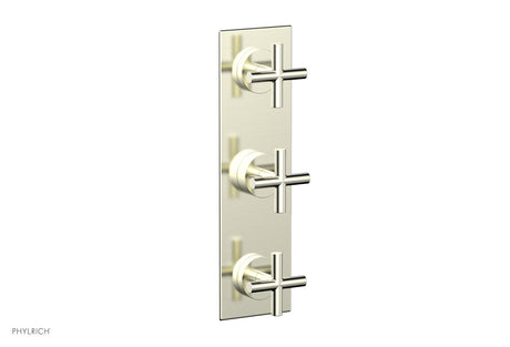 Phylrich 4-029-015 TRANSITION - 3/4" Thermostatic Valve with Two Volume Control, Cross Handles 4-029 - Satin Nickel