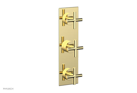 Phylrich 4-029-003 TRANSITION - 3/4" Thermostatic Valve with Two Volume Control, Cross Handles 4-029 - Polished Brass