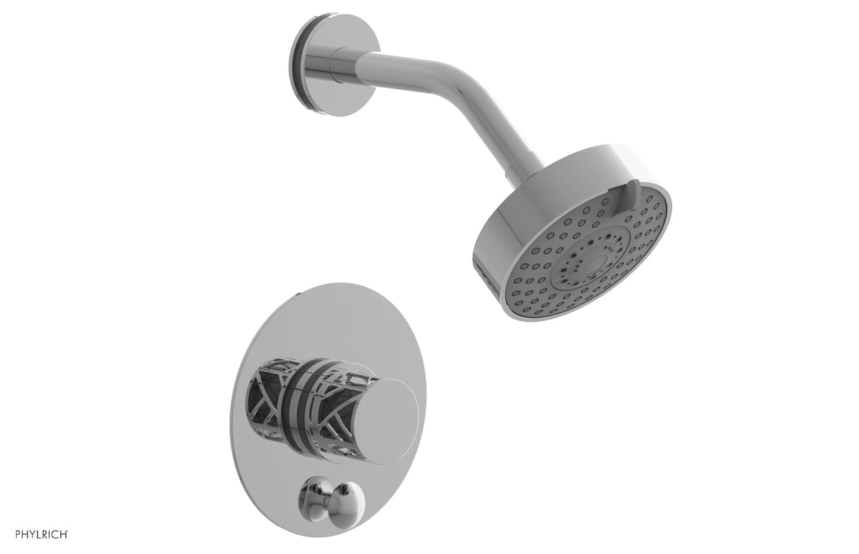 Phylrich 4-677-026X048 JOLIE Pressure Balance Shower and Diverter Set (Less Spout), Round Handle with "Grey" Accents 4-677