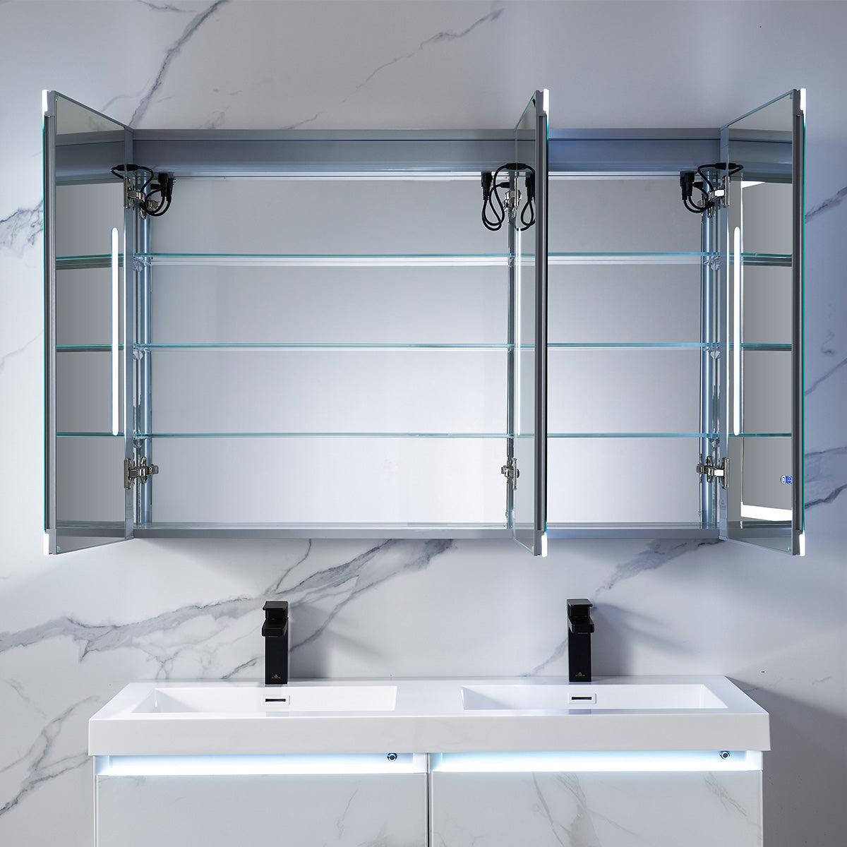 Capella LED Medicine Cabinet – Smart Vanity Mirror with Adjustable LED and Defogger