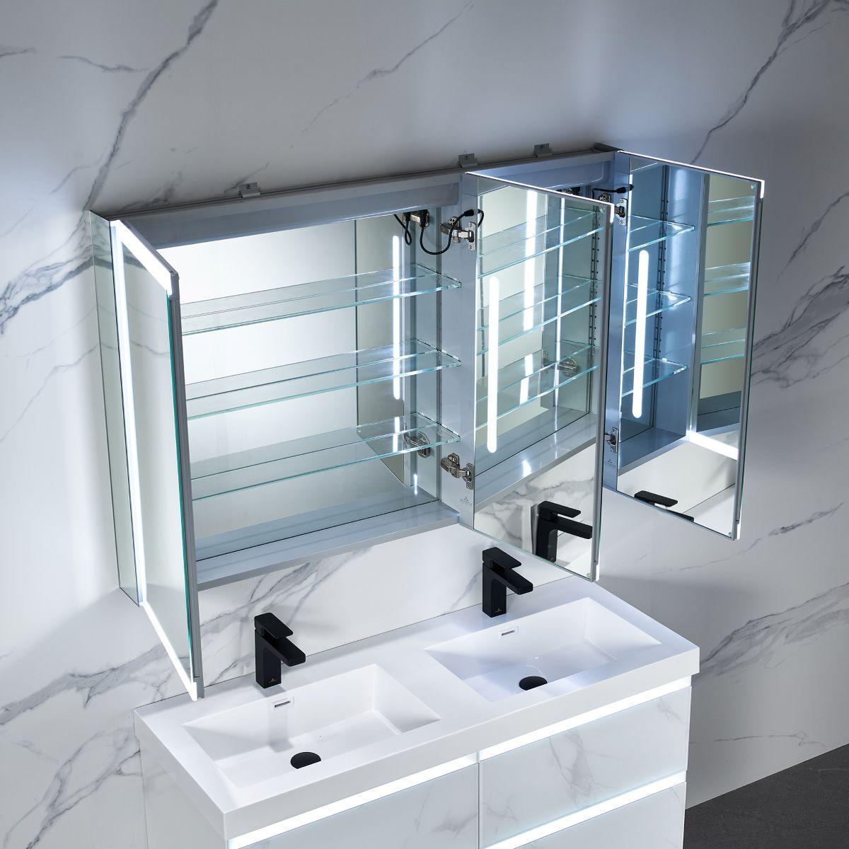 Capella LED Medicine Cabinet – Smart Vanity Mirror with Adjustable LED and Defogger