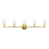 Livex Lighting 14425-02 Lansdale 5 Light 34 inch Polished Brass Vanity Sconce Wall Light, Large