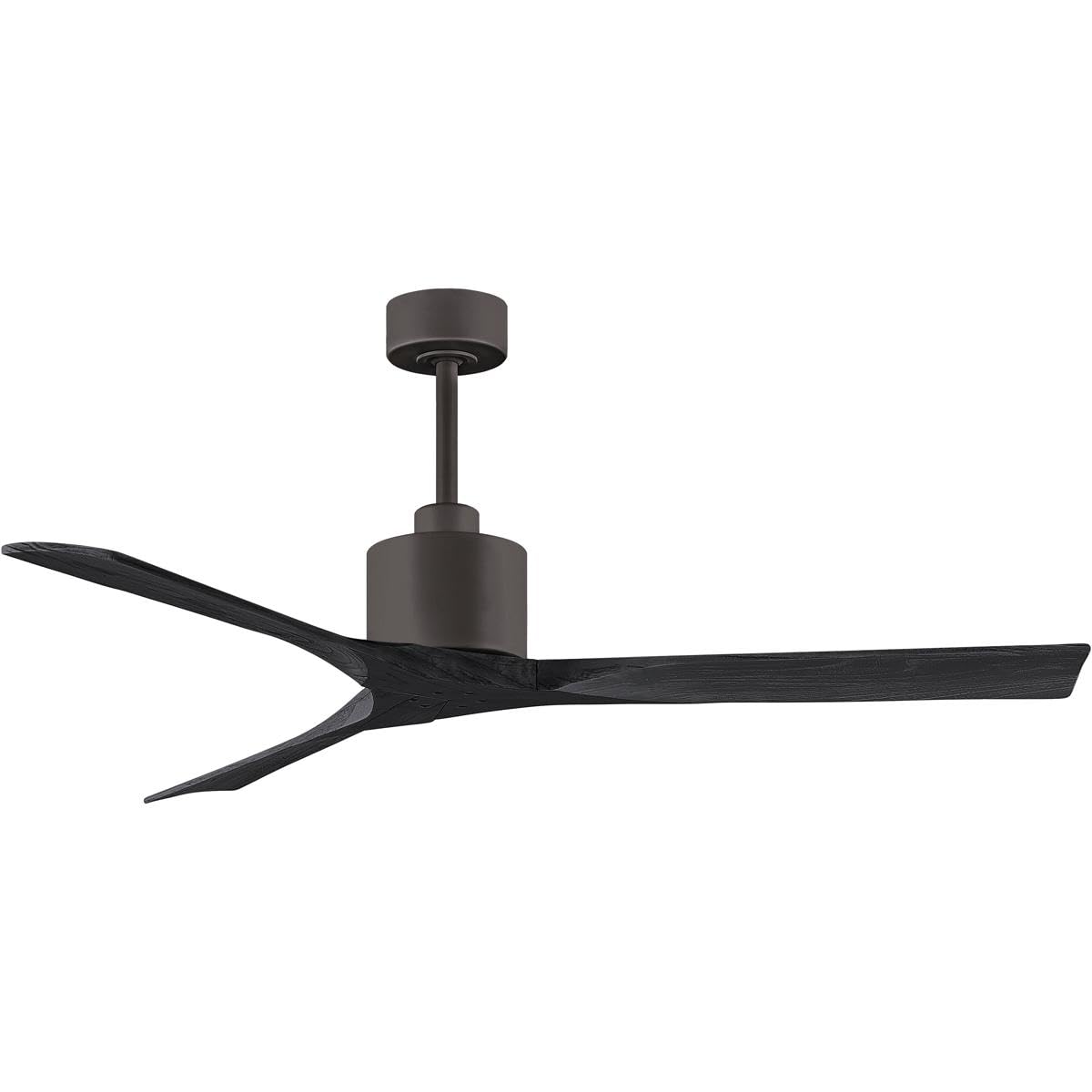 Matthews Fan NK-TB-BK-60 Nan 6-speed ceiling fan in Textured Bronze finish with 60” solid matte black wood blades