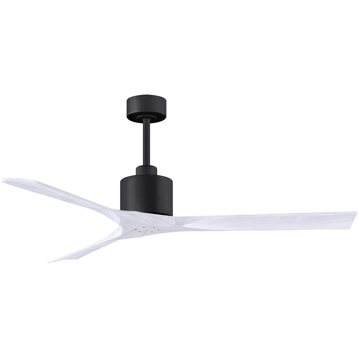 Matthews Fan NK-BK-MWH-60 Nan 6-speed ceiling fan in Matte Black finish with 60” solid matte white wood blades