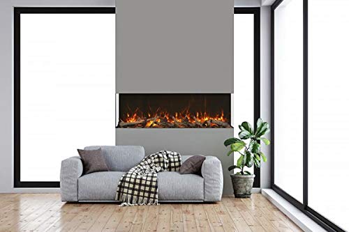 Amantii 72-TRV-XT-XL Trv View Extra Tall Smart Electric - 70" Indoor / Outdoor WiFi Enabled  3 Sided Electric Fireplace Featuring a 22" Height, MultiFunction Remote, Multi Speed Flame Motor, and a Selection of Media Options