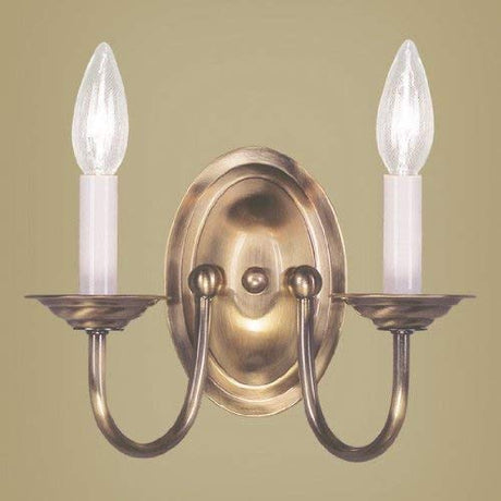 Livex Lighting 4152-01 Home Basics 2 Light Antique Brass Wall Sconce