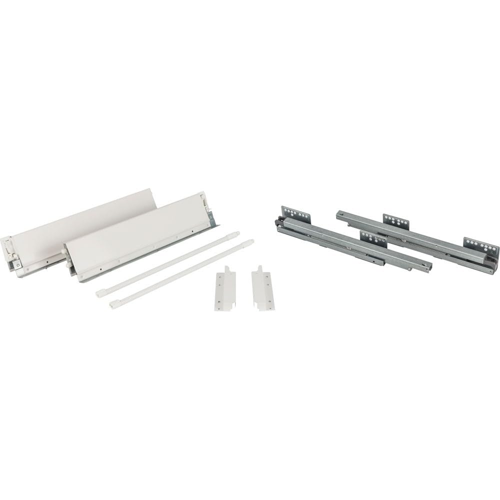 Hardware Resources MDB-164-400 400 mm Deep x 164 mm Height Full Ext. HD Soft-close Metal Drawer Box System with 10 mm Dowels