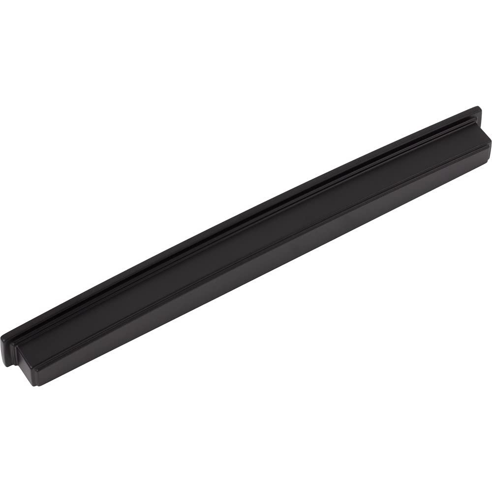 Jeffrey Alexander 141-305MB 305 mm Center Matte Black Square-to-Center Square Renzo Cabinet Cup Pull