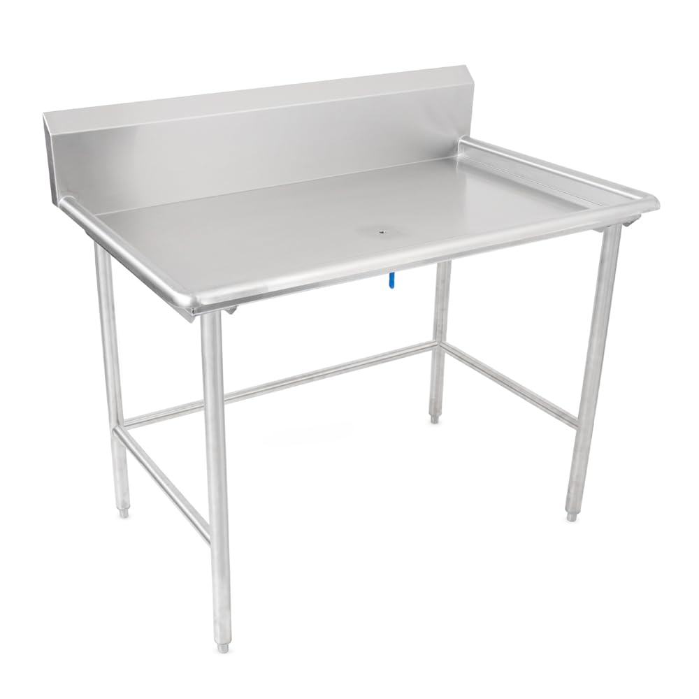 John Boos DST6R10-3049SBW Dish Sorting Tables, 10" Rear Riser Top, Fixed Stainless Steel Bracing, Bullet Feet, 16GA Top