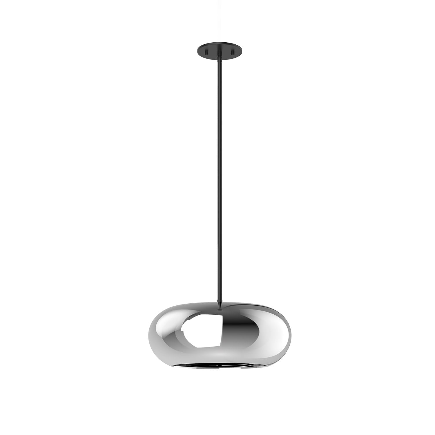 Kuzco PD62014-BK/CH TRINITY 14" PENDANT BLACK WITH CHROME GLASS SHADE 20W 120VAC LED 3000K 90CRI