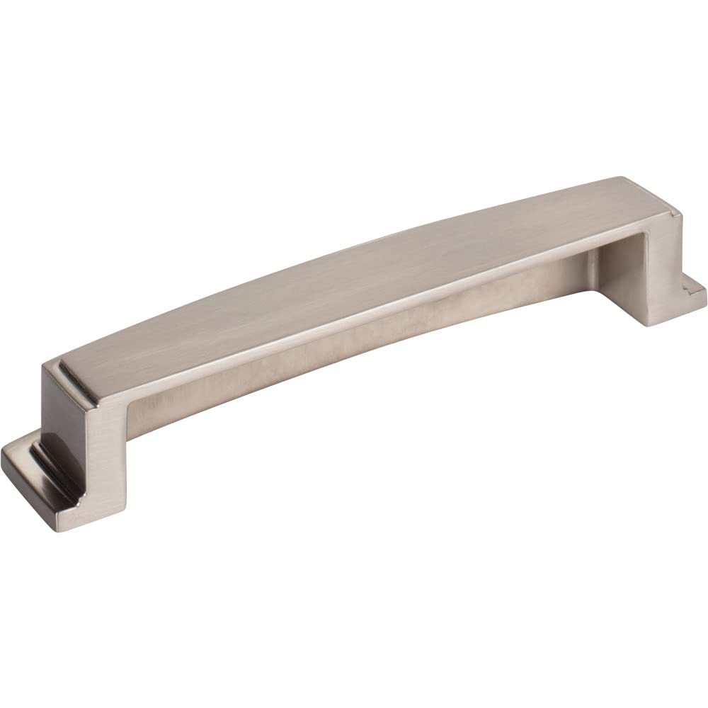 Jeffrey Alexander 141-128SN 128 mm Center Satin Nickel Square-to-Center Square Renzo Cabinet Cup Pull
