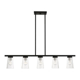 Cityview 5 Light Linear Chandelier in Black with Brushed Nickel (46715-04)
