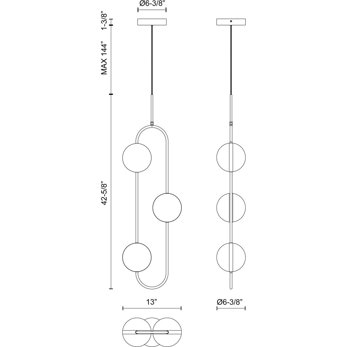 Alora PD302003MBBG TAGLIATO PENDANT LED MATTE BLACK BRUSHED GOLD
