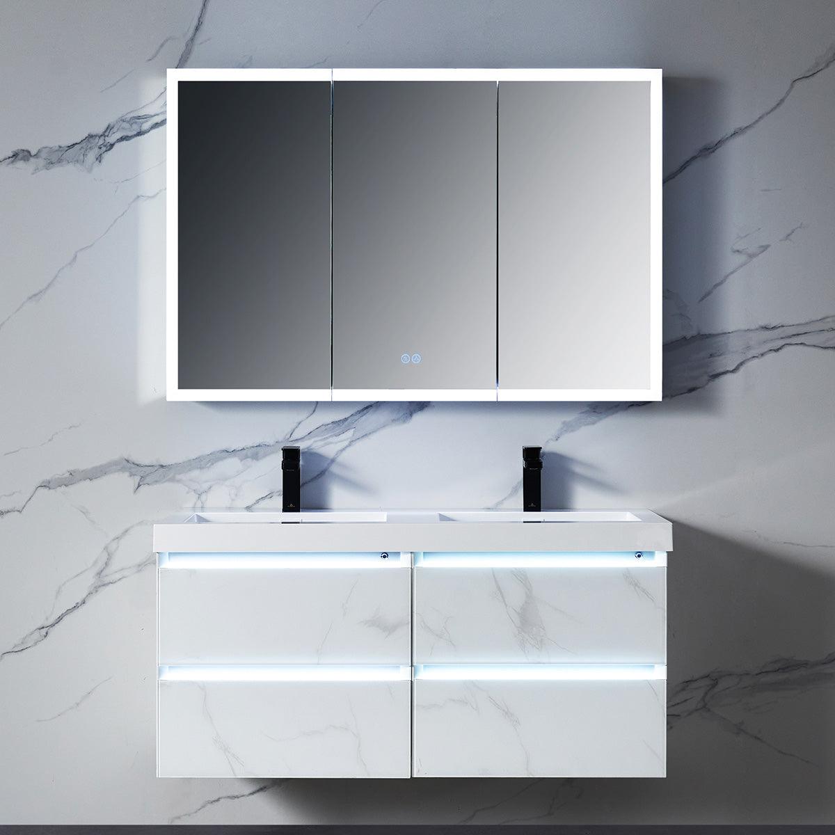 Capella LED Medicine Cabinet – Smart Vanity Mirror with Adjustable LED and Defogger