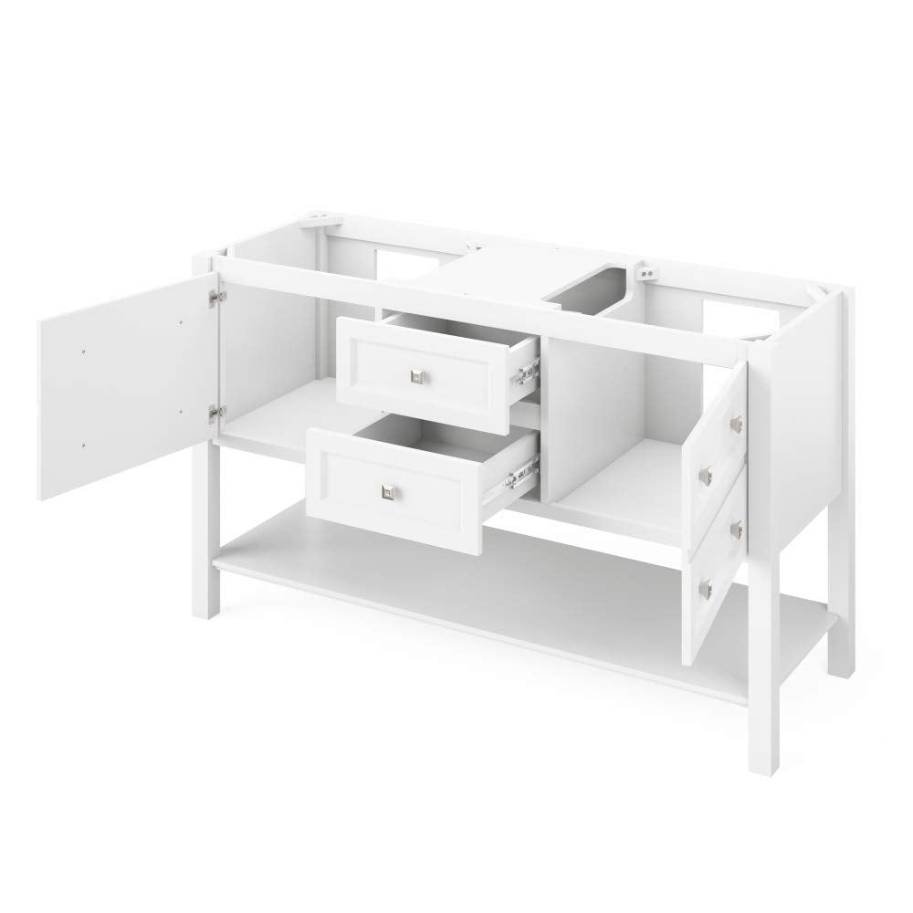 Jeffrey Alexander VKITADL60BKCQR 60" Black Adler Vanity, double bowl, Calacatta Vienna Quartz Vanity Top, two undermount rectangle bowls