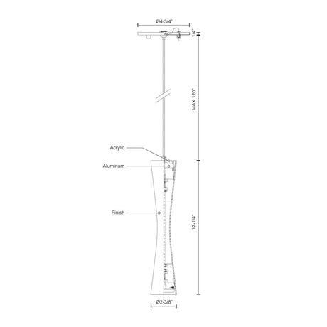 Kuzco PD42502-WH ROBSON 12" PD White 120V ELV LED 3000K 90CRI 14W