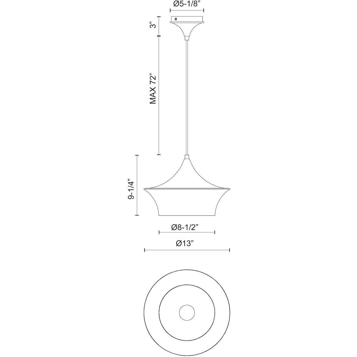 Alora PD523013BG EMIKO 12" PD BRUSHED GOLD CORD 72 1X60W E26