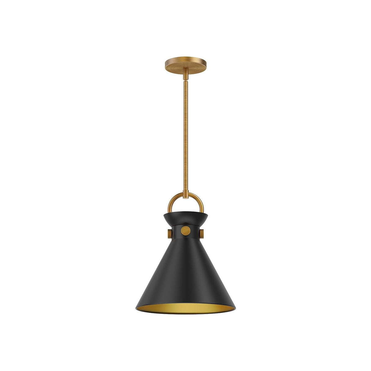 Alora PD412011AGMB EMERSON 11" PENDANT AGED GOLD MATTE BLACK E26 60W