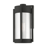 Livex Lighting 22380-04 1 Light Black Outdoor Wall Lantern, Nickel
