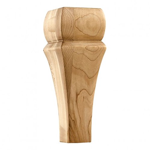 Hardware Resources BF15-2-8-WB 3" W x 3" D x 8" H White Birch Square Contemporary Bun Foot