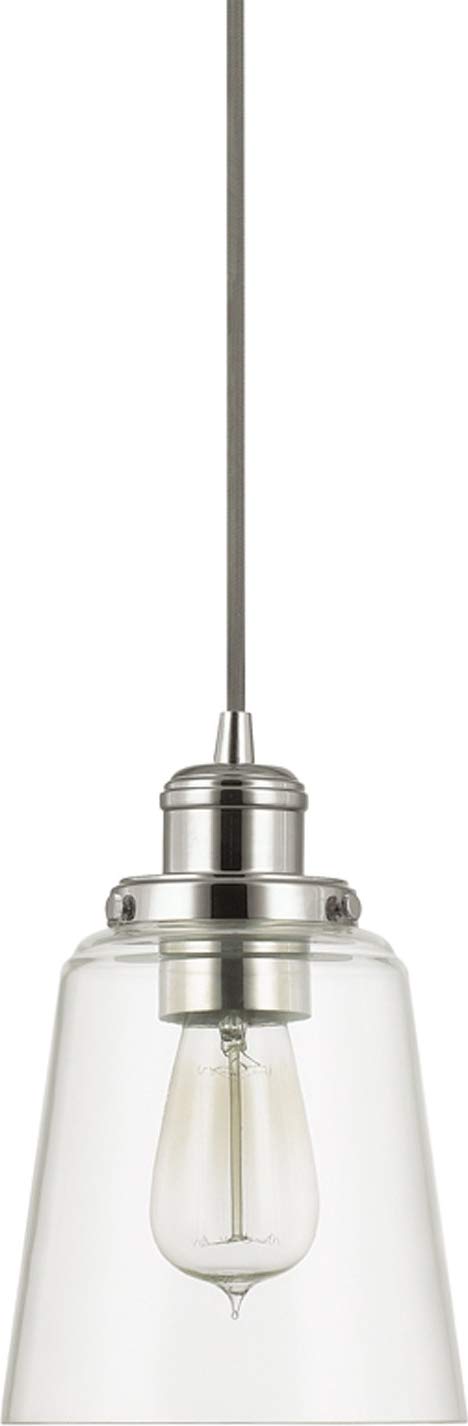 Capital Lighting 3718PN-135 Fallon 1 Light Pendant Polished Nickel