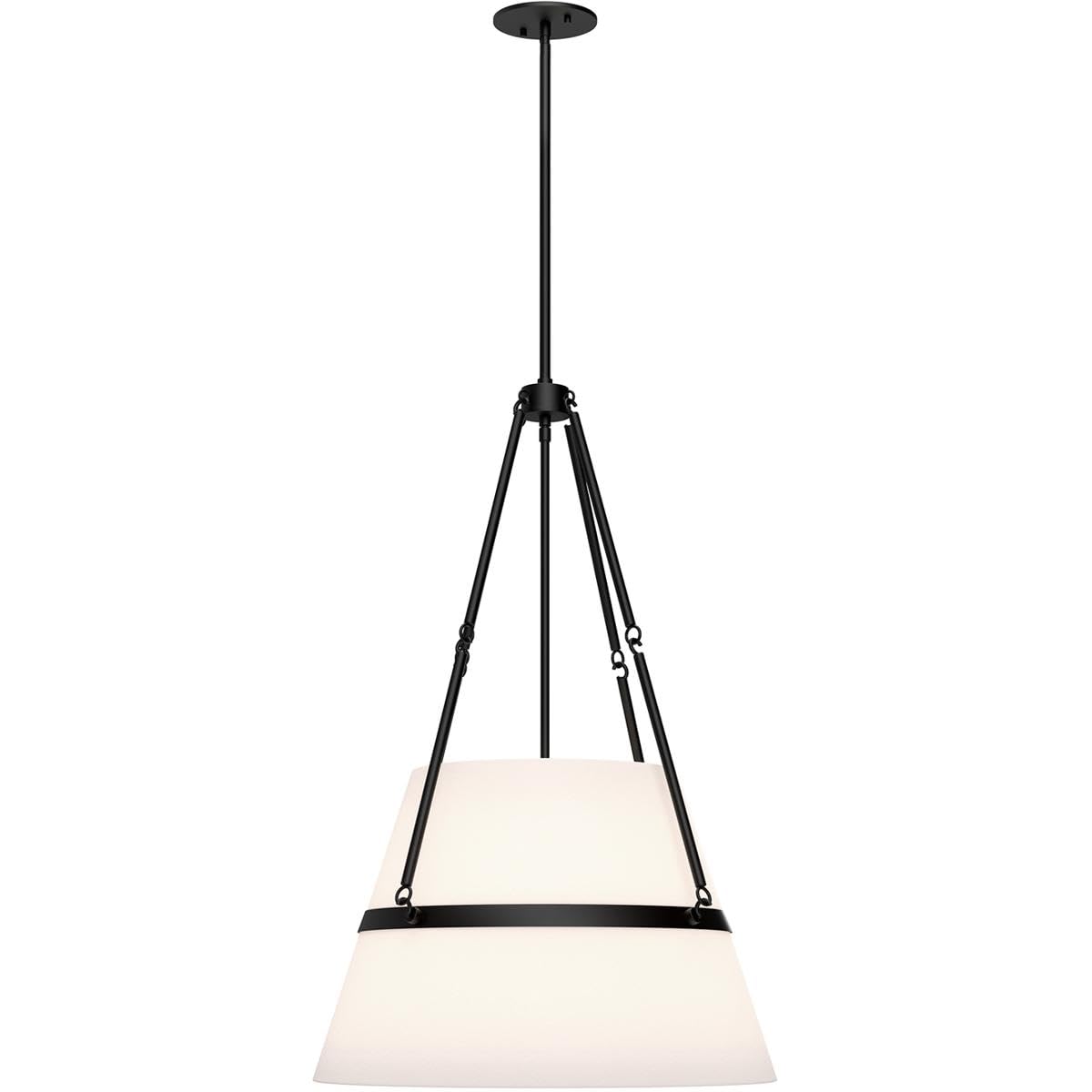 Alora PD546719MBWL OLIVER 18" PD MATTE BLACK WHITE LINEN ROD 46 1X60W E26