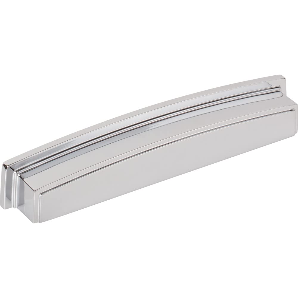 Jeffrey Alexander 141-160PC 160 mm Center Polished Chrome Square-to-Center Square Renzo Cabinet Cup Pull