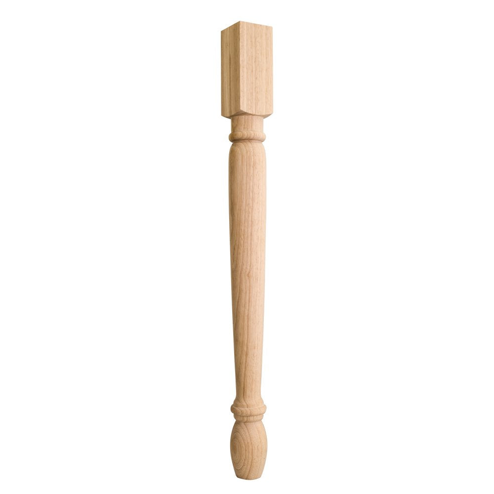 Hardware Resources P26-1RW 3" W x 3" D x 35-1/2" H Rubberwood Turned Post