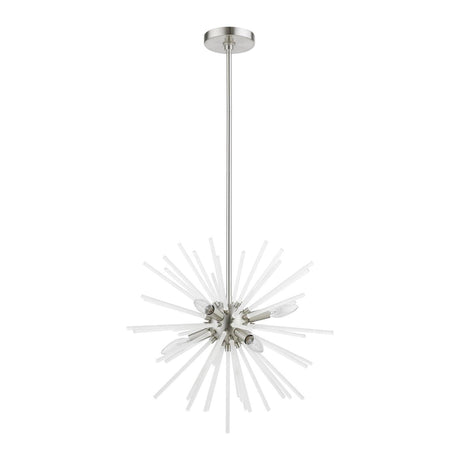 Livex Lighting 48824-91 Uptown - 6 Light Pendant In Sparkling Style-25.25 Inches Tall and 20 Inches Wide, Uptown - 6 Light Pendant In Sparkling Style-25.25 Inches Tall and 20 Inches Wide
