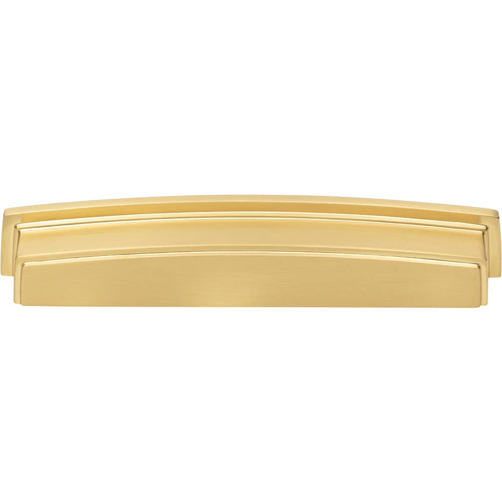 Jeffrey Alexander 141-160BG 160 mm Center Brushed Gold Square-to-Center Square Renzo Cabinet Cup Pull